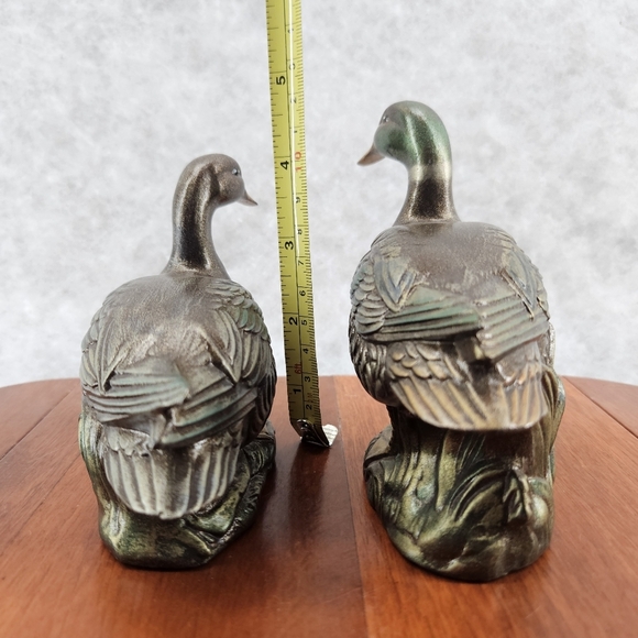 Duck Figurine Ceramic Handmade/Painted 5" & 4" Tall Vintage 1969 Male Female Set - Picture 8 of 13